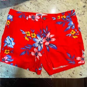 Old Navy High Waist Red and Blue Floral Shorts
